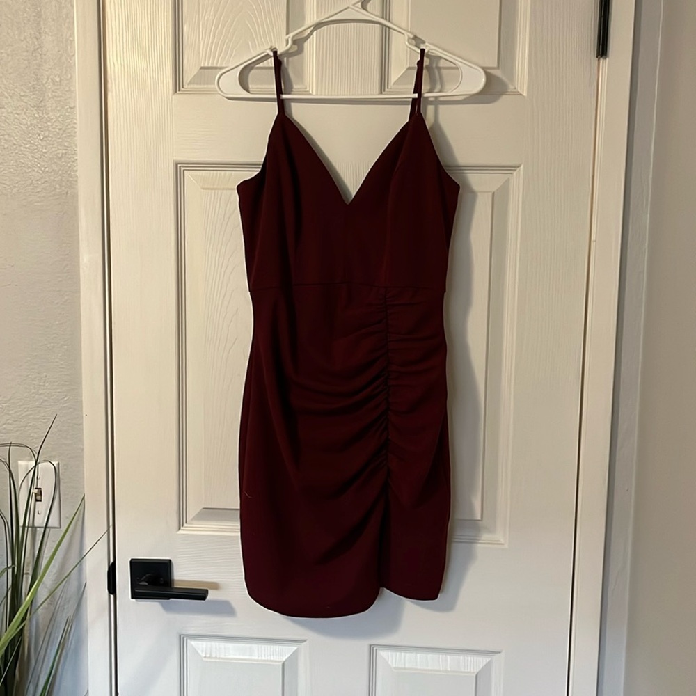 Burgundy dress, maroon dress, wedding guest dress, party dress, cocktail dress